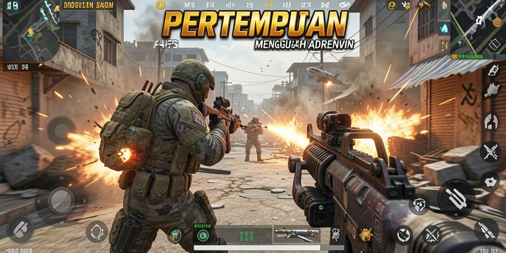 Screenshot menampilkan aksi pertempuran seru di 34R.