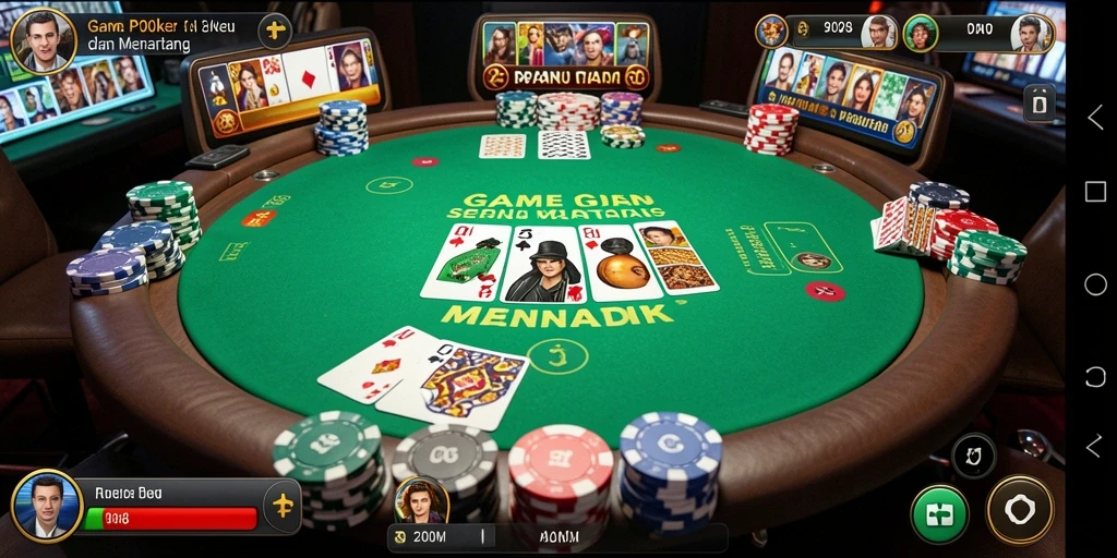 Gameplay Poker seru di A200M dengan interaksi pemain.