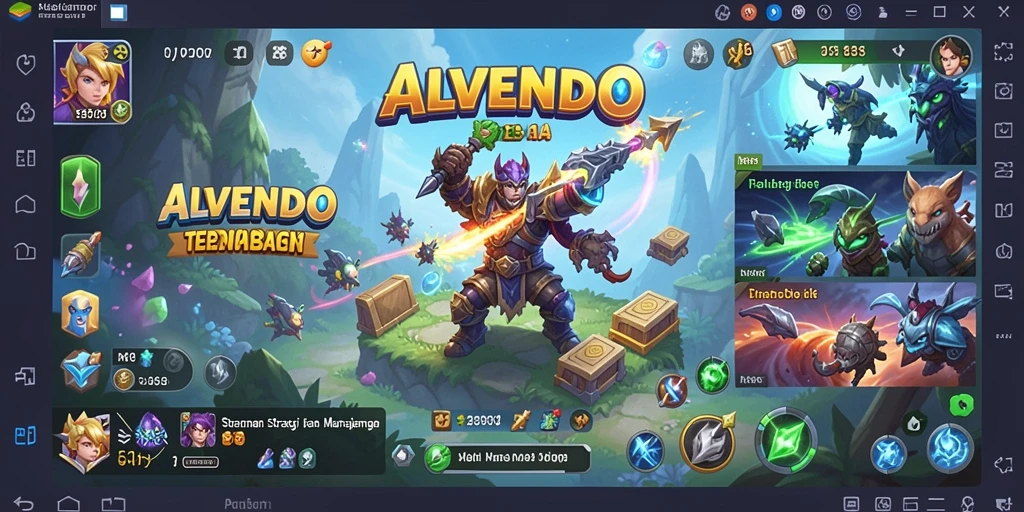 Screenshot gameplay ALVENDO menampilkan dinamisnya pembangunan kerajaan.
