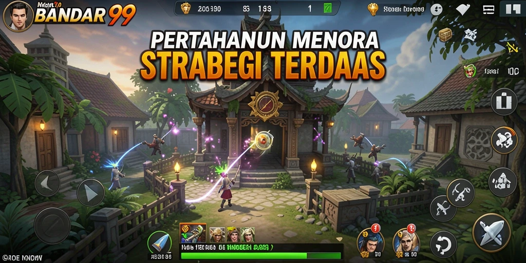 Tampilan gameplay menara pertahanan yang menegangkan dan strategis.
