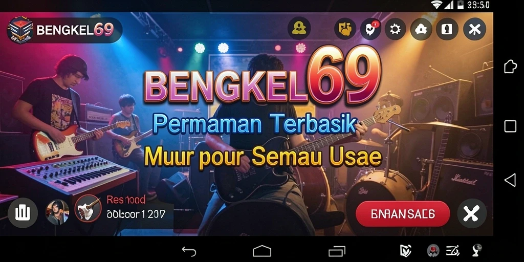 Tampilan screenshot BENGKEL69 menunjukkan keseruan bermain musik.