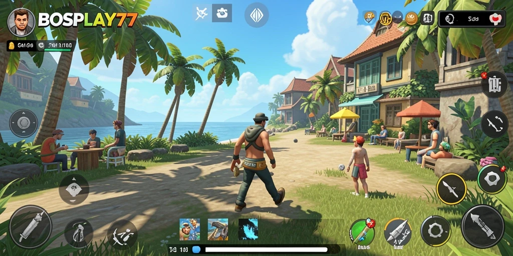 Tampilan gameplay sederhana dan menyenangkan dalam BOSPLAY77.