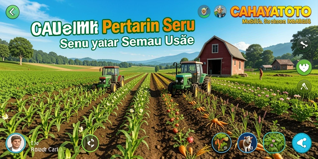 Screenshot utama CAHAYATOTO menampilkan aktivitas bertani yang seru dan menarik.