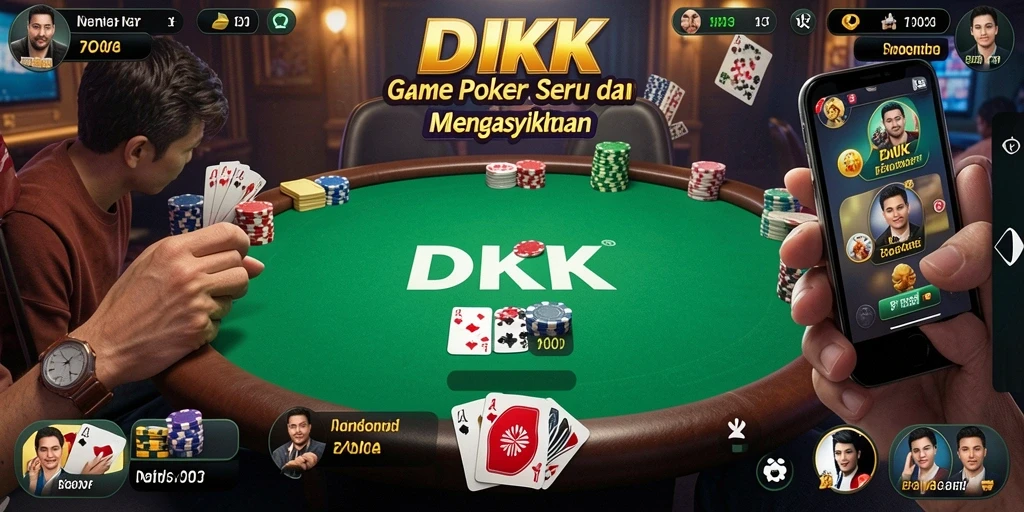 Screenshot gameplay DKK yang menunjukkan aksi seru dalam permainan Poker.