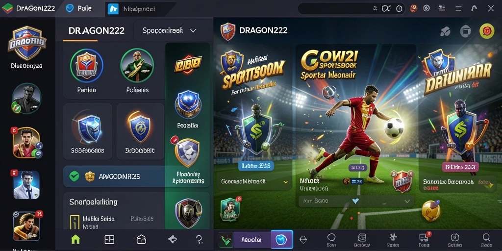 Screenshot gameplay DRAGON222 yang menampilkan fitur taruhan olahraga.
