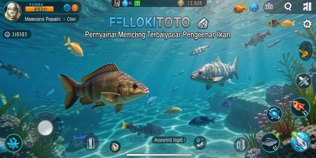 Tampilan gameplay <strong>FLOKITOTO</strong> yang menarik dan menantang di lokasi memancing.