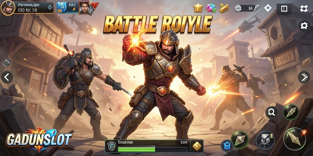 Tangkapan layar gameplay seru di GADUNSLOT Battle Royale.