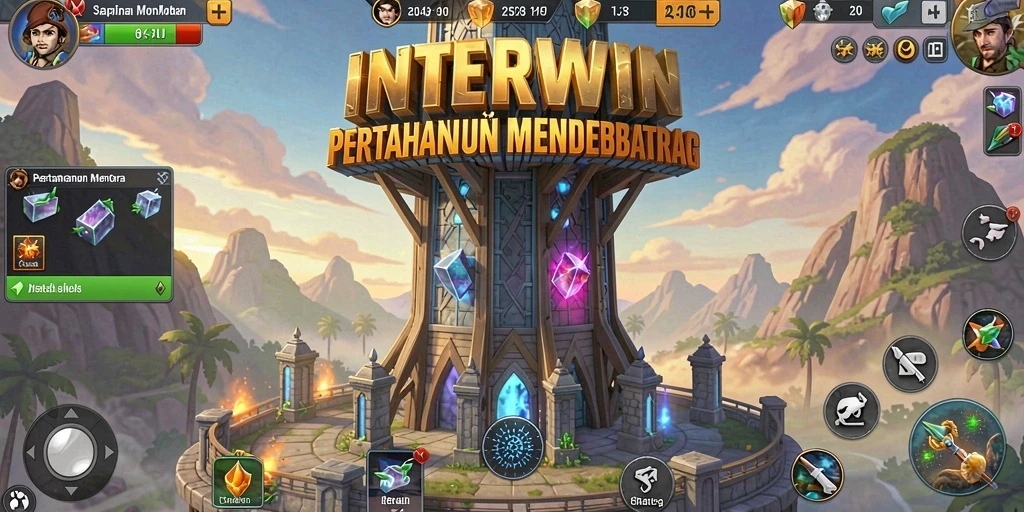 INTERWIN menampilkan gameplay menarik dalam pertahanan menara yang seru.