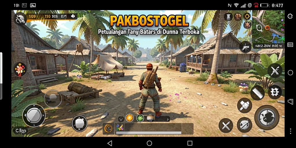 Tangkapan layar PAKBOSTOGEL menampilkan aksi seru di dunia terbuka.