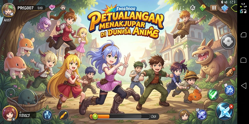 Tampilan gameplay seru dengan karakter Anime yang dinamis.