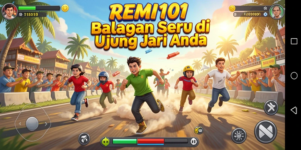 Tampilan gameplay balapan REMI101 dengan aksi yang mendebarkan.