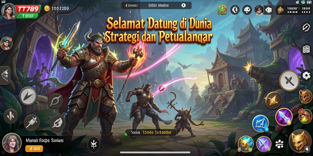 Screenshot gameplay TT789 menampilkan aksi pertempuran seru di dunia SLG.