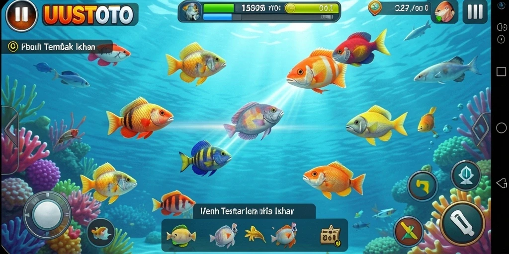 Screenshot gameplay UUSTOTO yang menampilkan aksi Tembak Ikan seru.