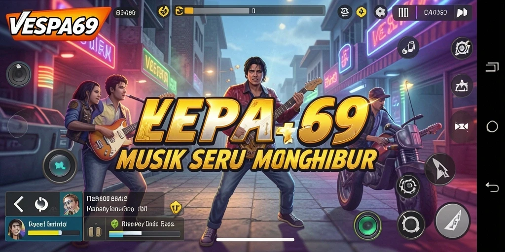 Screenshot VESPA69 menampilkan gameplay musik yang seru dan interaktif.