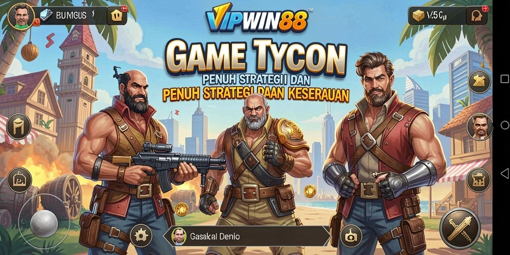 Screenshot menunjukkan gameplay seru dari VIPWIN88 dengan banyak aktivitas bisnis.